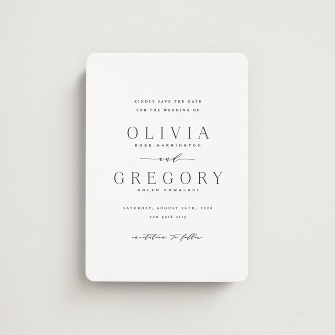 "Classy Type" - Save the Dates in Lily by Hooray Creative - Front