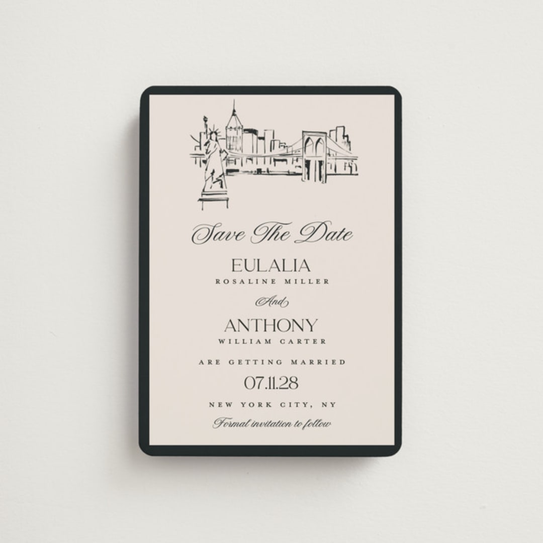 "NYC Skyline" - Save the Dates in Halo by Teju Reval - Front