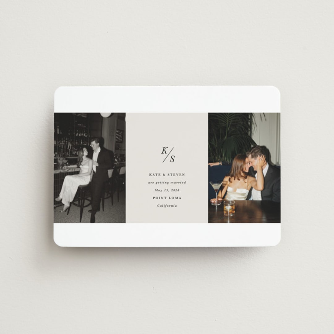 "Parker" - Save the Dates in Dove by Olivia Kanaley Inman - Front