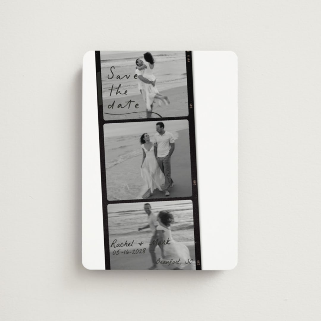 "Filmstrip" - Save the Dates in Onyx by Sarah Mraz - Front