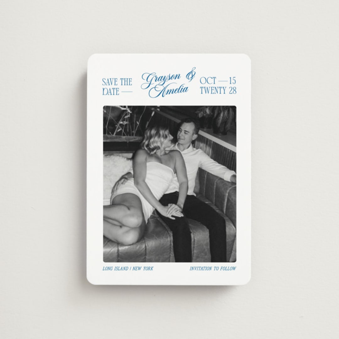 "Opening Titles" - Save the Dates in Lake by Robert and Stella - Front