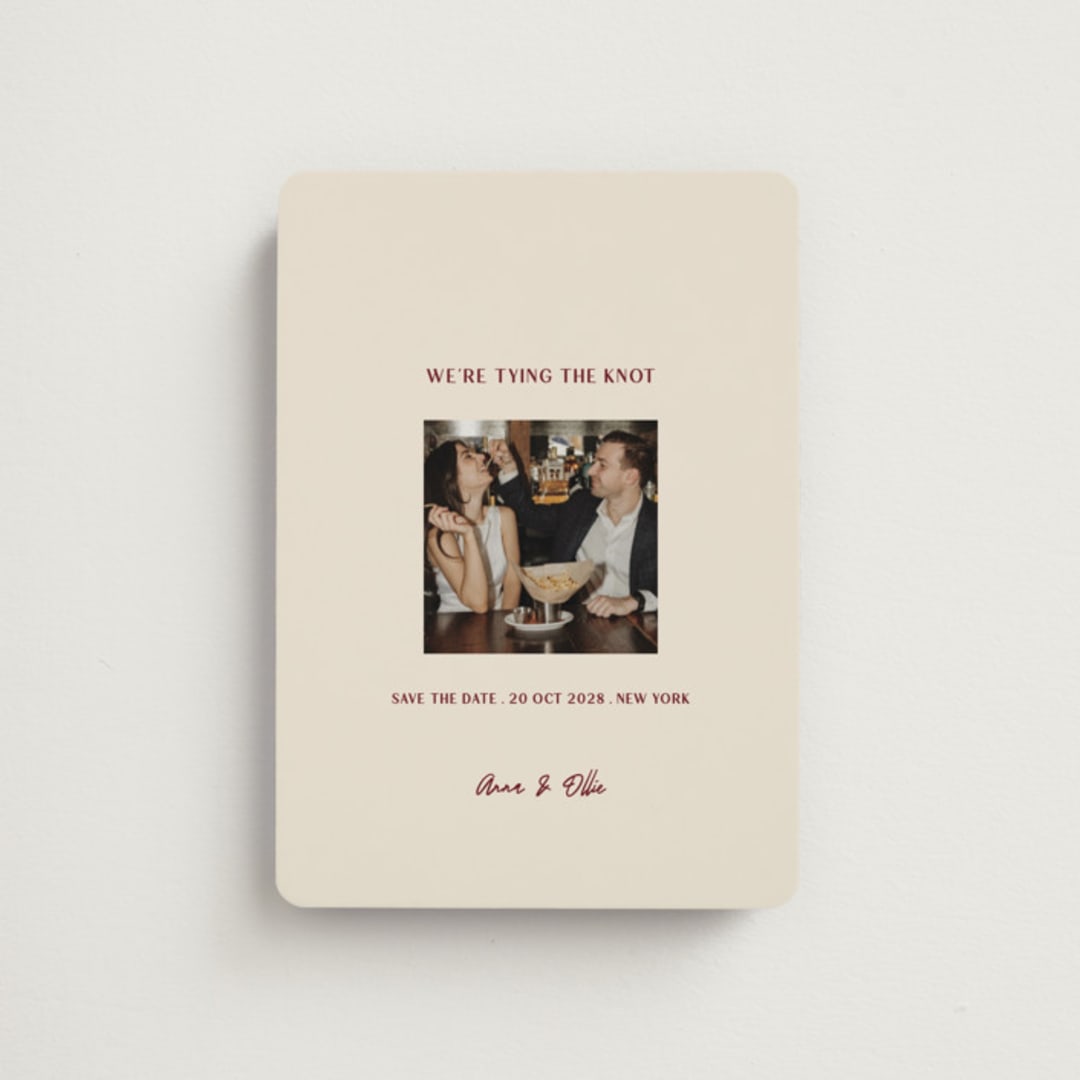 "Center Cut" - Save the Dates in Burgundy by Ani Somi - Front