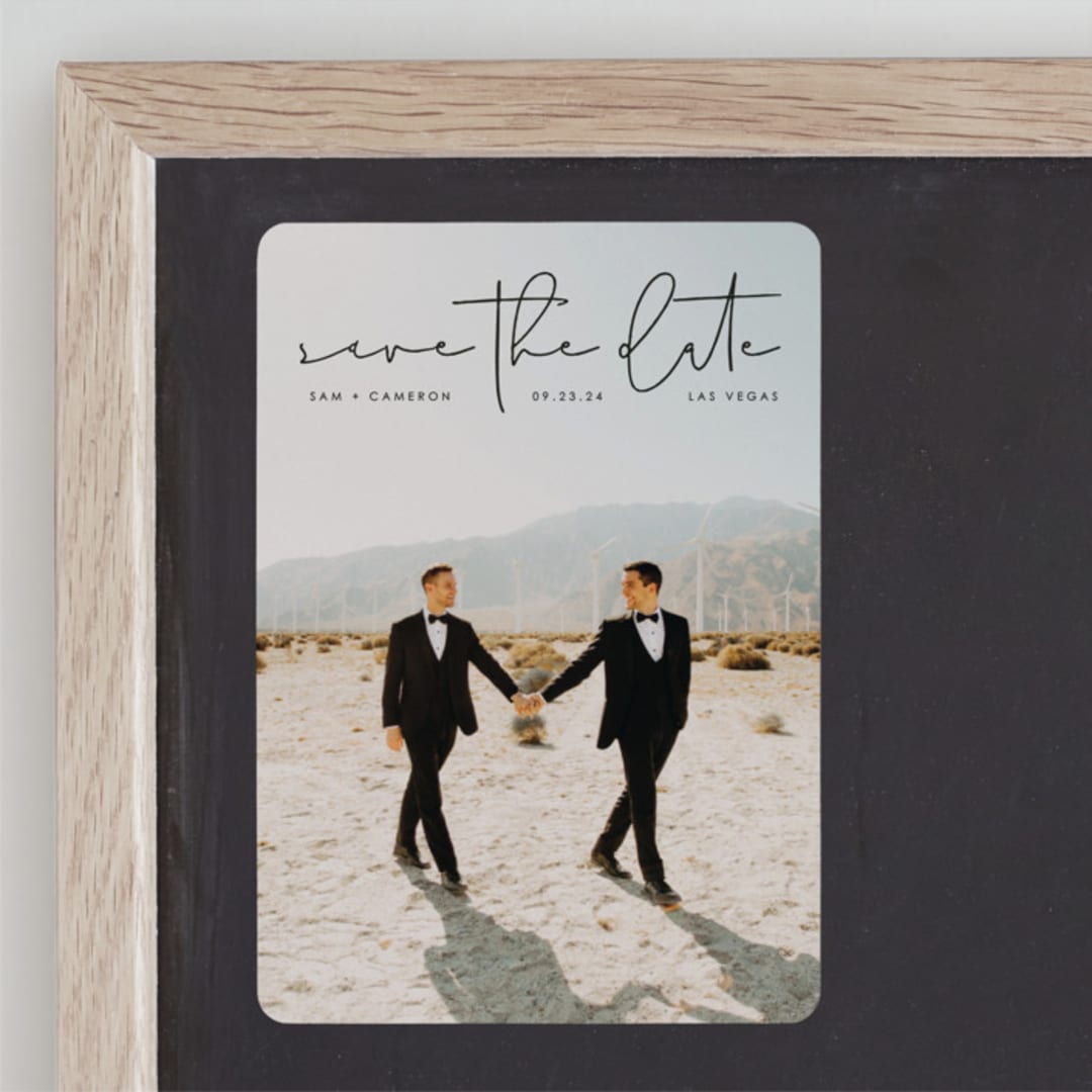 "Simple Modern" - Save the Dates in Onyx by Erin Deegan - Front