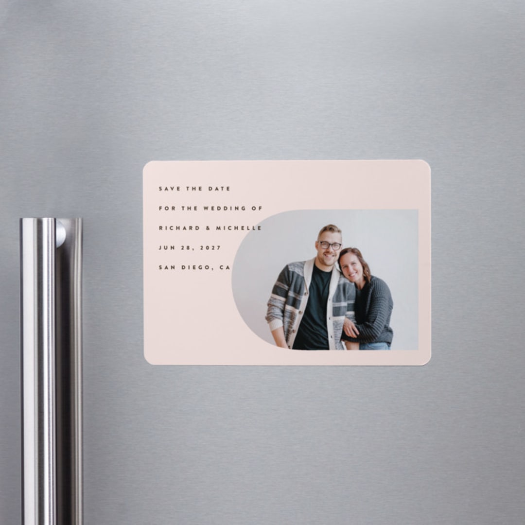 "Minimalist Pop" - Save the Dates in Blush by Katie Zimpel - Front