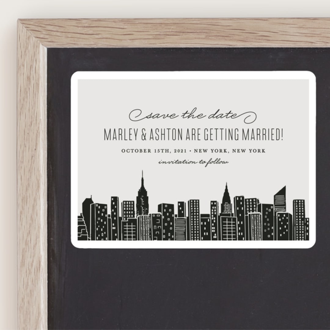 "Big City - New York City" - Save the Dates in Light Taupe by Hooray Creative - Front