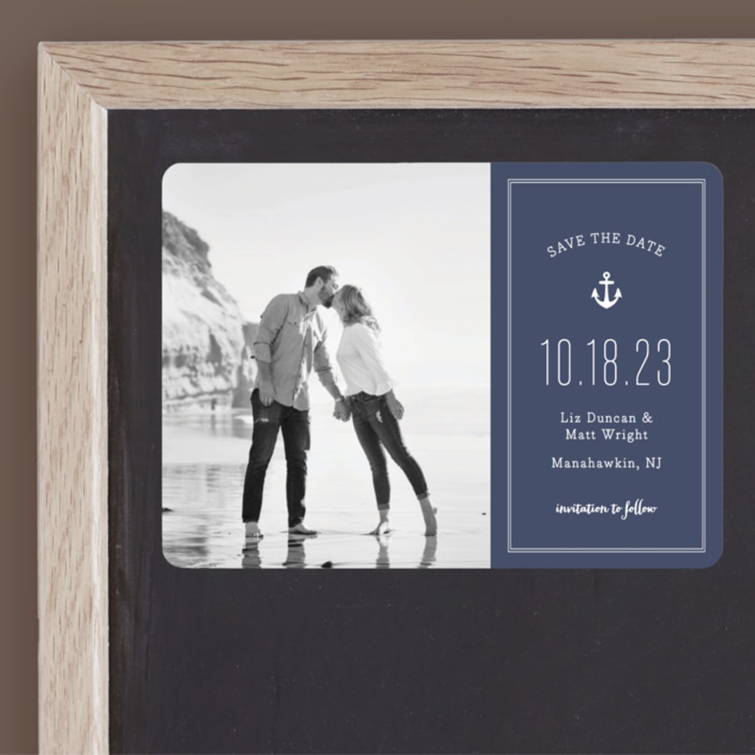"Down by the Sea" - Save the Dates in Marine by Sandra Picco Design - Front