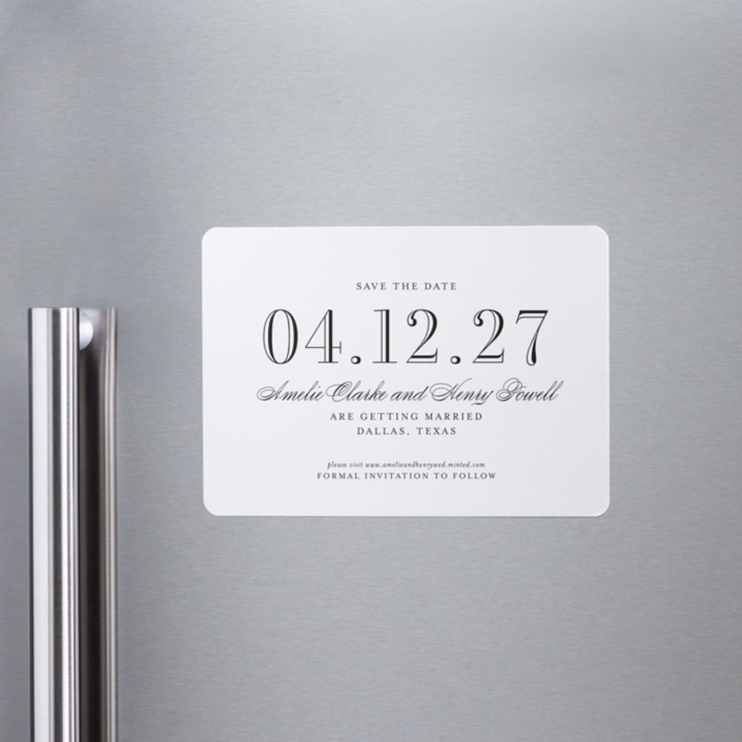 "Hepburn" - Save the Dates in Tuxedo by Megan Davis - Front