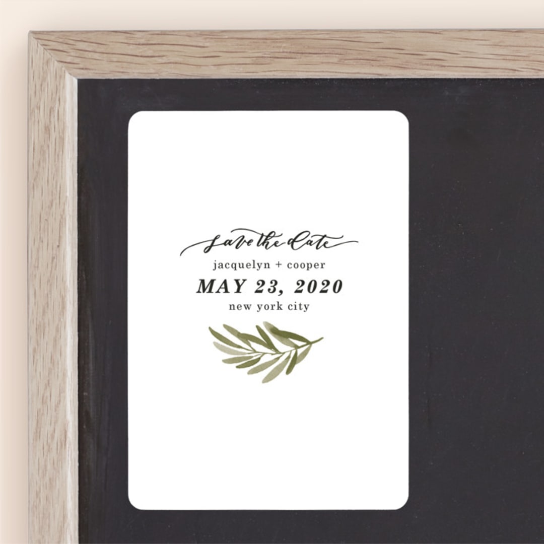 "Olive Branch" - Save the Dates in Olive by Wildfield Paper Co - Front