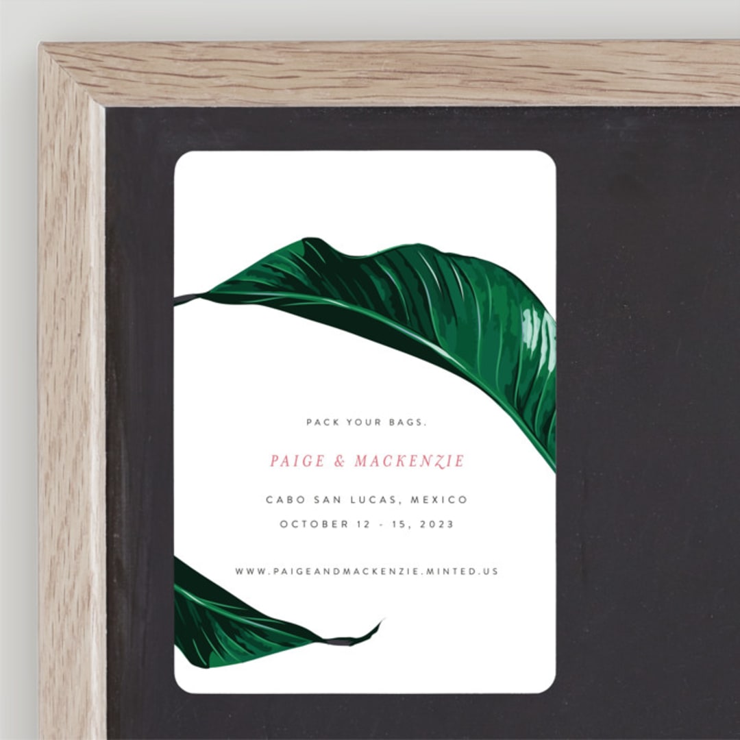 "Mod Palm" - Save the Dates in Pearl by Erin Hodges - Front
