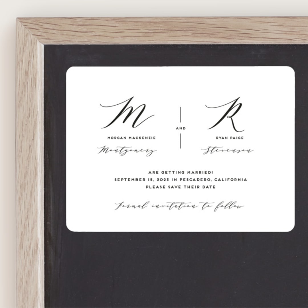 "Elegant Monogram" - Save the Dates in Berry by Simona Camp - Front