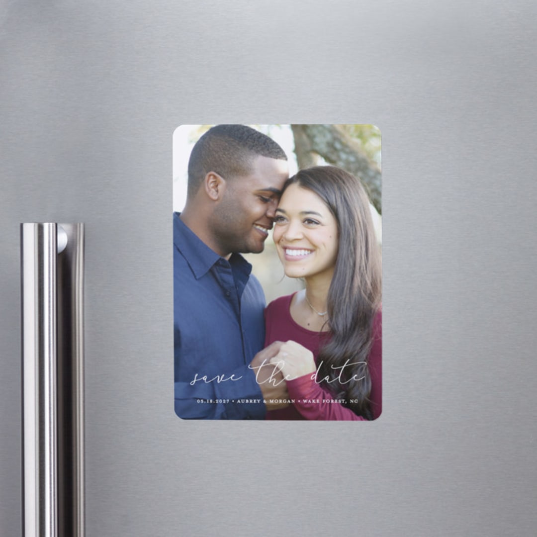 "Etched in love" - Save the Dates in Cloud by Stacey Meacham - Front