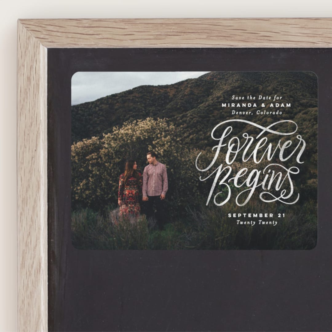 "Forever Begins" - Save the Dates in Chalk by Pink House Press - Front