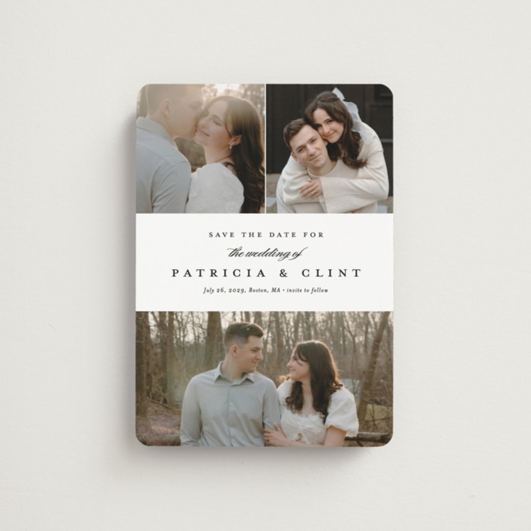 "Classic Trio" - Save the Dates in Icicle by Stacey Meacham - Front