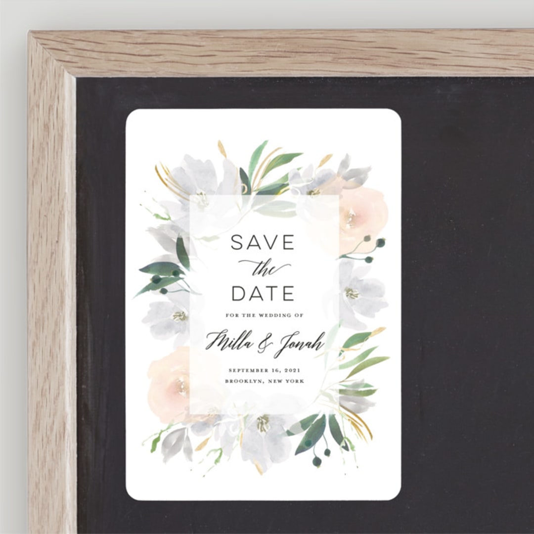 "Grande Botanique" - Save the Dates in Mist by Bonjour Paper - Front