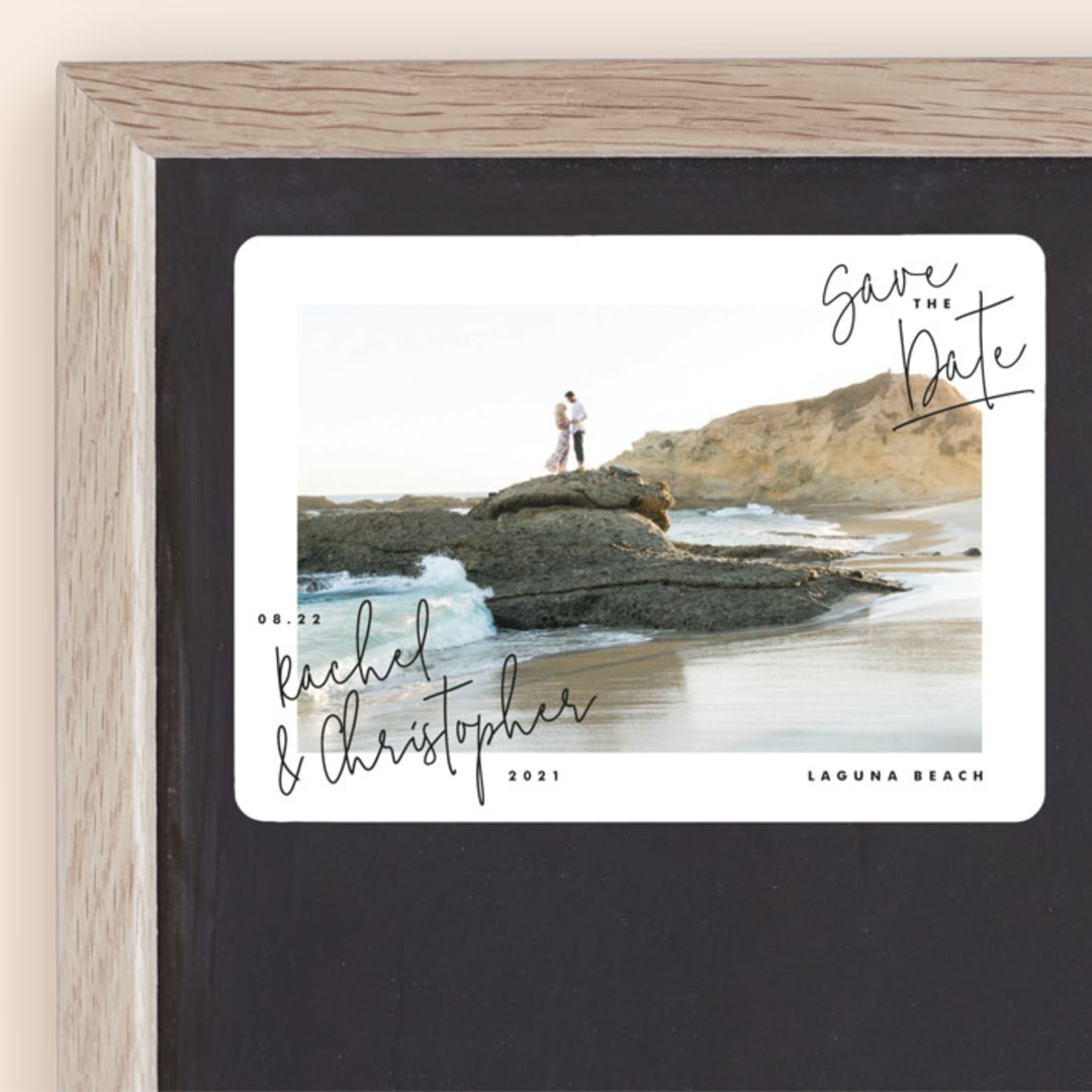 "hand-written" - Save the Dates in Ebony by Lindsay Stetson Thompson - Front
