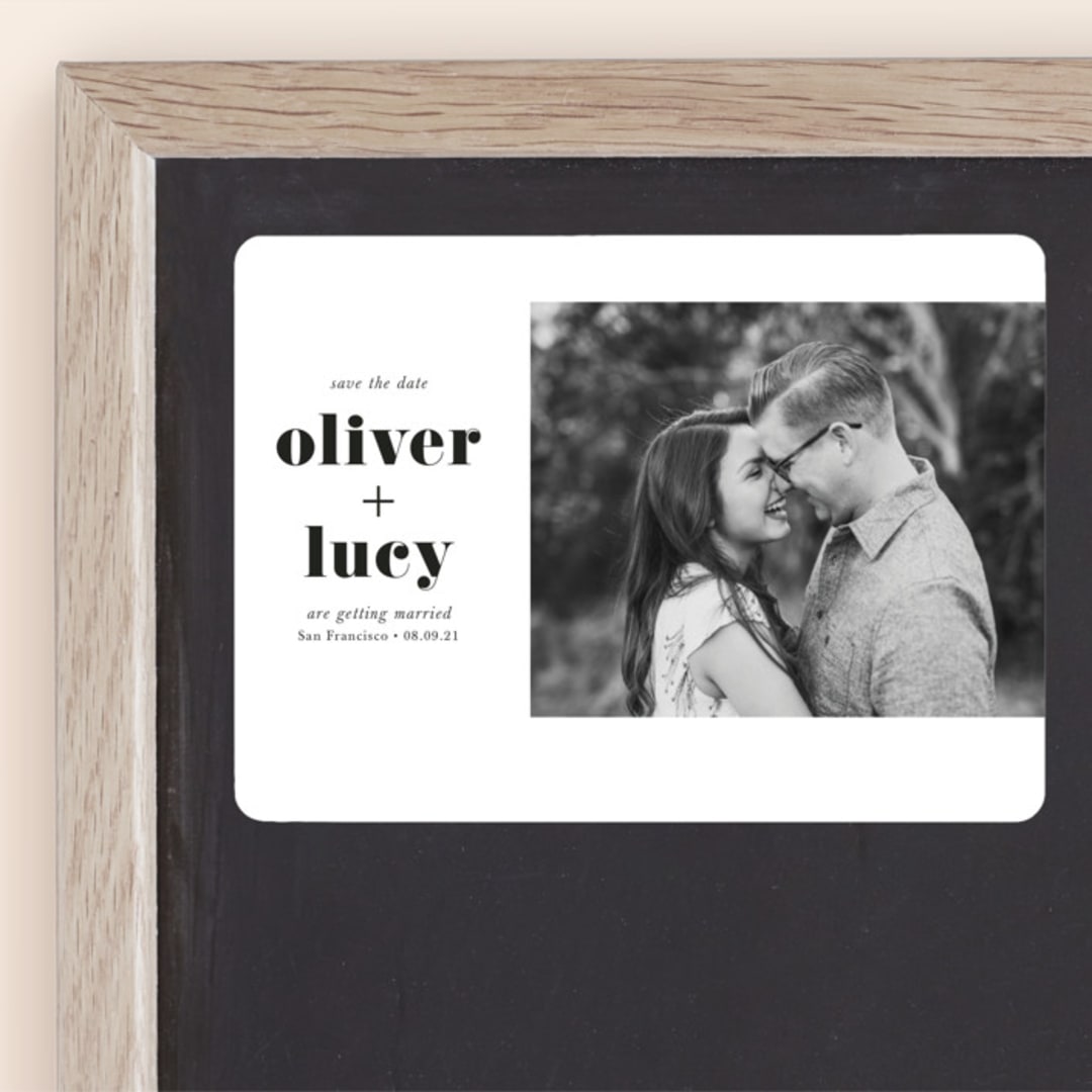 "Modern Simplicity" - Save the Dates in Monochrome by Hudson meet Rose - Front
