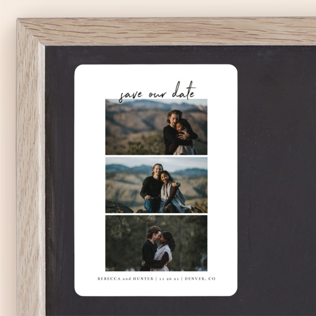 "Simple Trio" - Save the Dates in Charcoal by Heather Cairl - Front