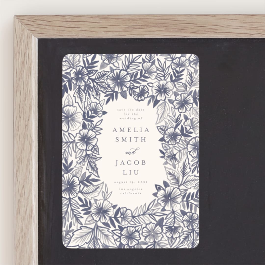 "Watercolor Floral Frame" - Save the Dates in Lavender by Katharine Watson - Front