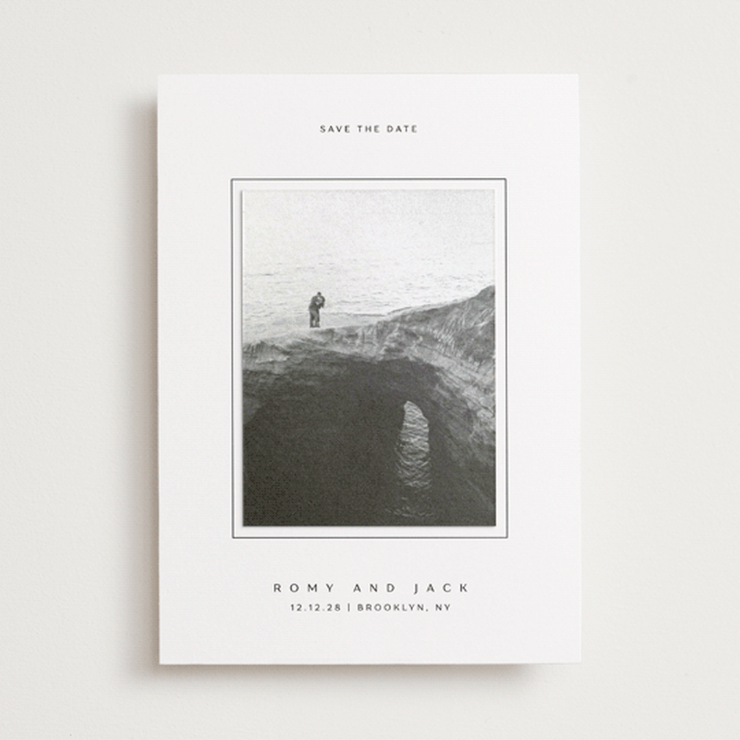 "Breathe love" - Save the Date Photo Mount Cards in Wave by Yuliya Evseeva - Front