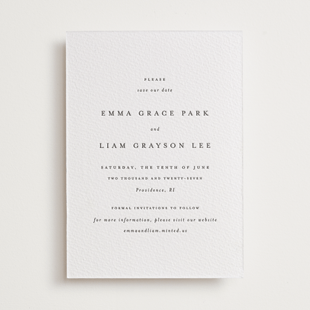 "A Thousand Years" - Letterpress Save The Dates in Soft Black by Design Lotus - One Color