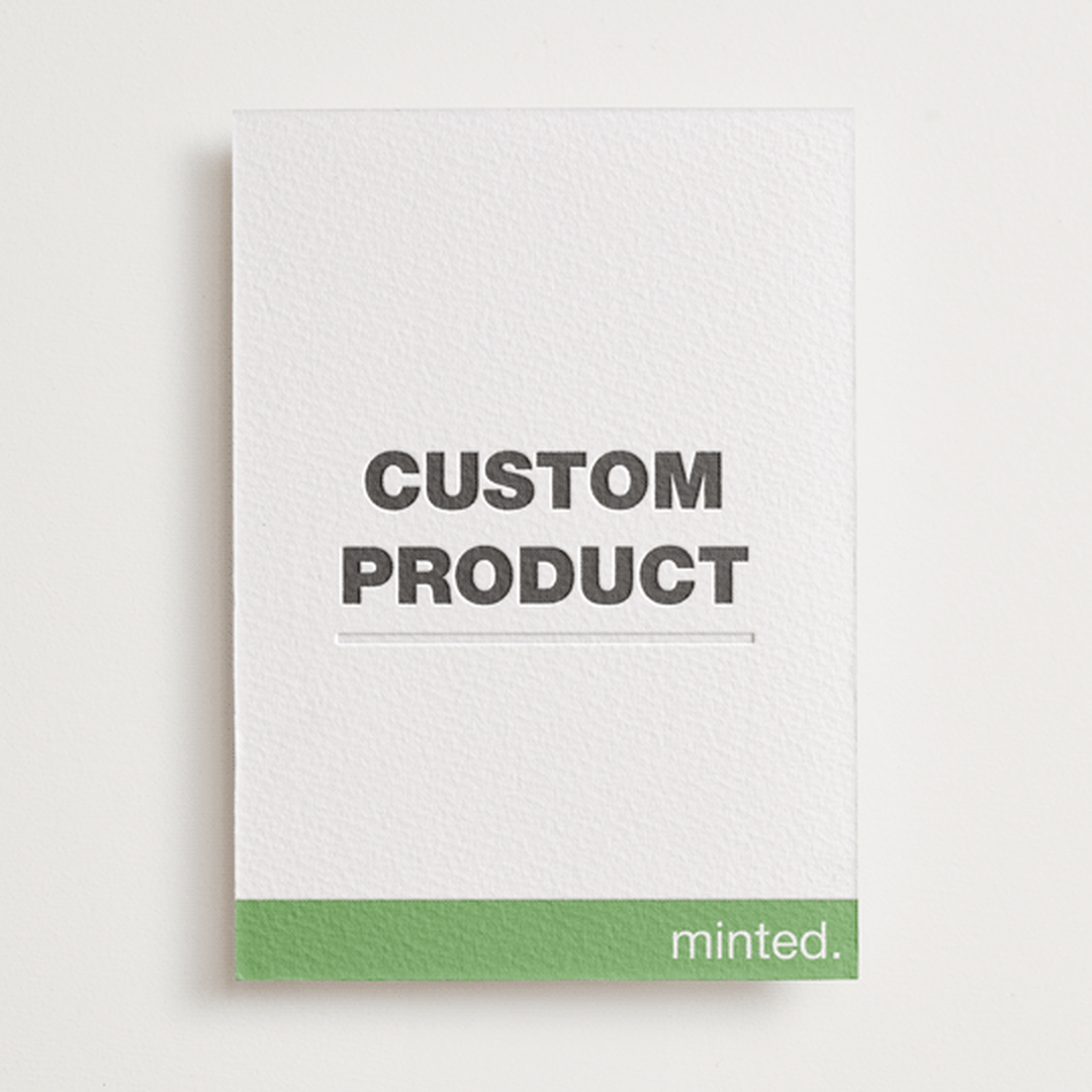 "Portrait Custom" - Letterpress Save The Dates in Pear | Soft Black | Blind Deboss by Minted Custom - One Color