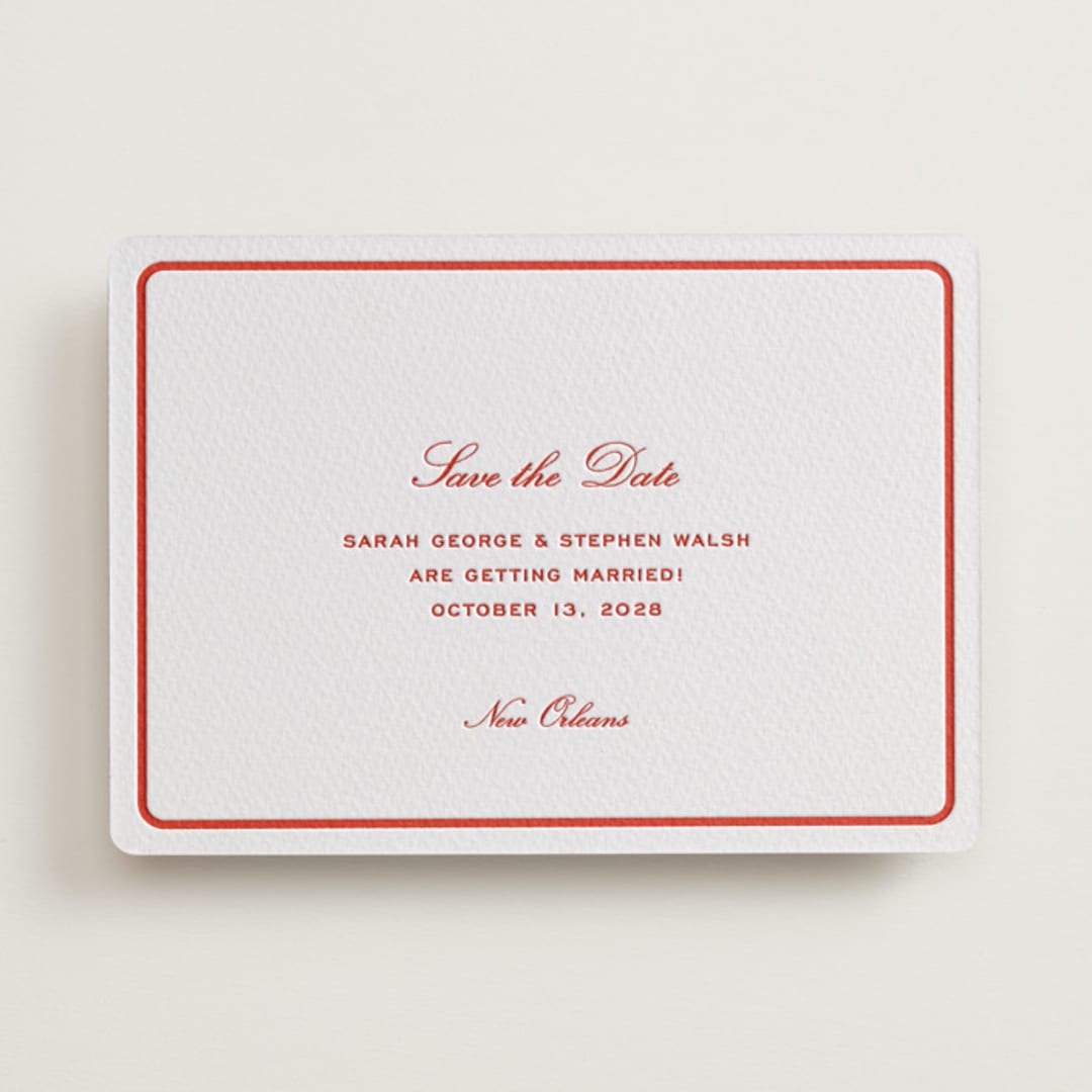 "Aperitif" - Letterpress Save The Dates in Verona Sunset by Megan Davis - One Color