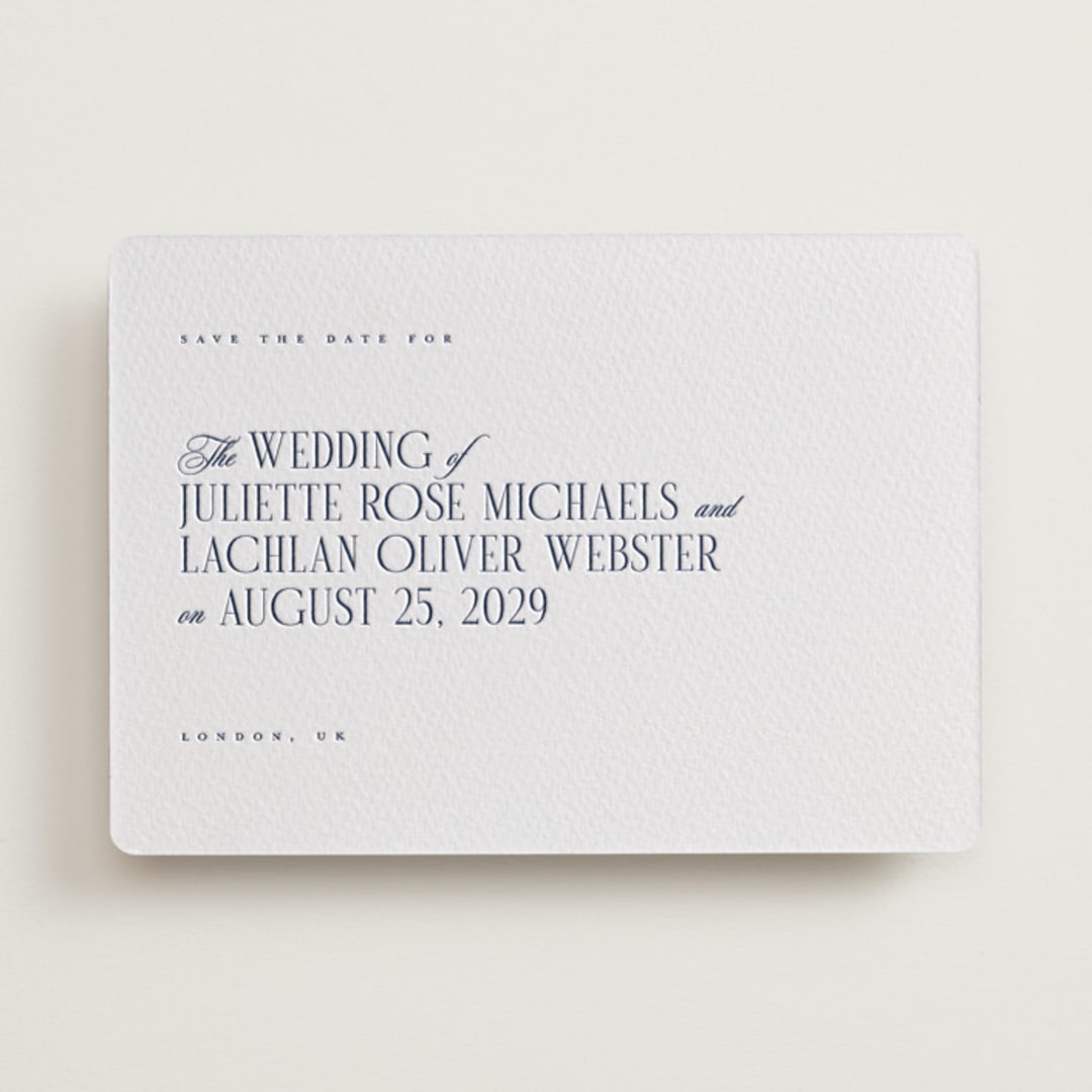 "London" - Letterpress Save The Dates in Aegean by Hudson meet Rose - One Color