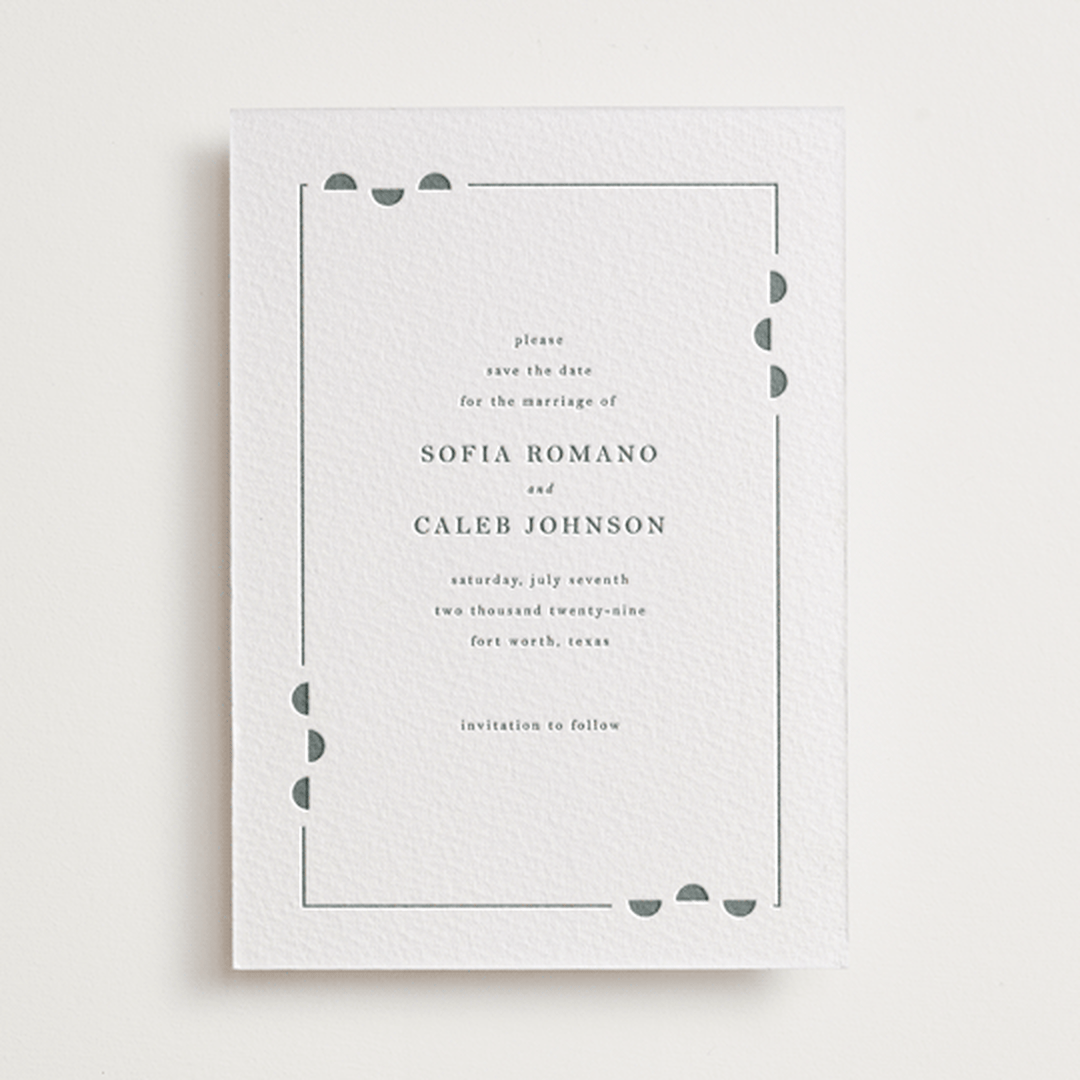 "cerchi" - Letterpress Save The Dates in Stone by Vera Lim - One Color