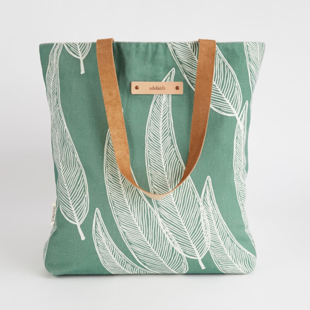 "Sketched Willow" - Snap Tote in Moss by Katharine Watson - Snap Tote
