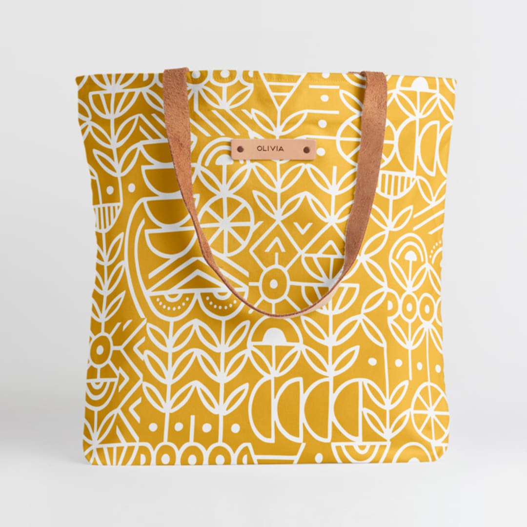 "Deconstruct" - Snap Tote in Mustard by Michelle Taylor - Snap Tote