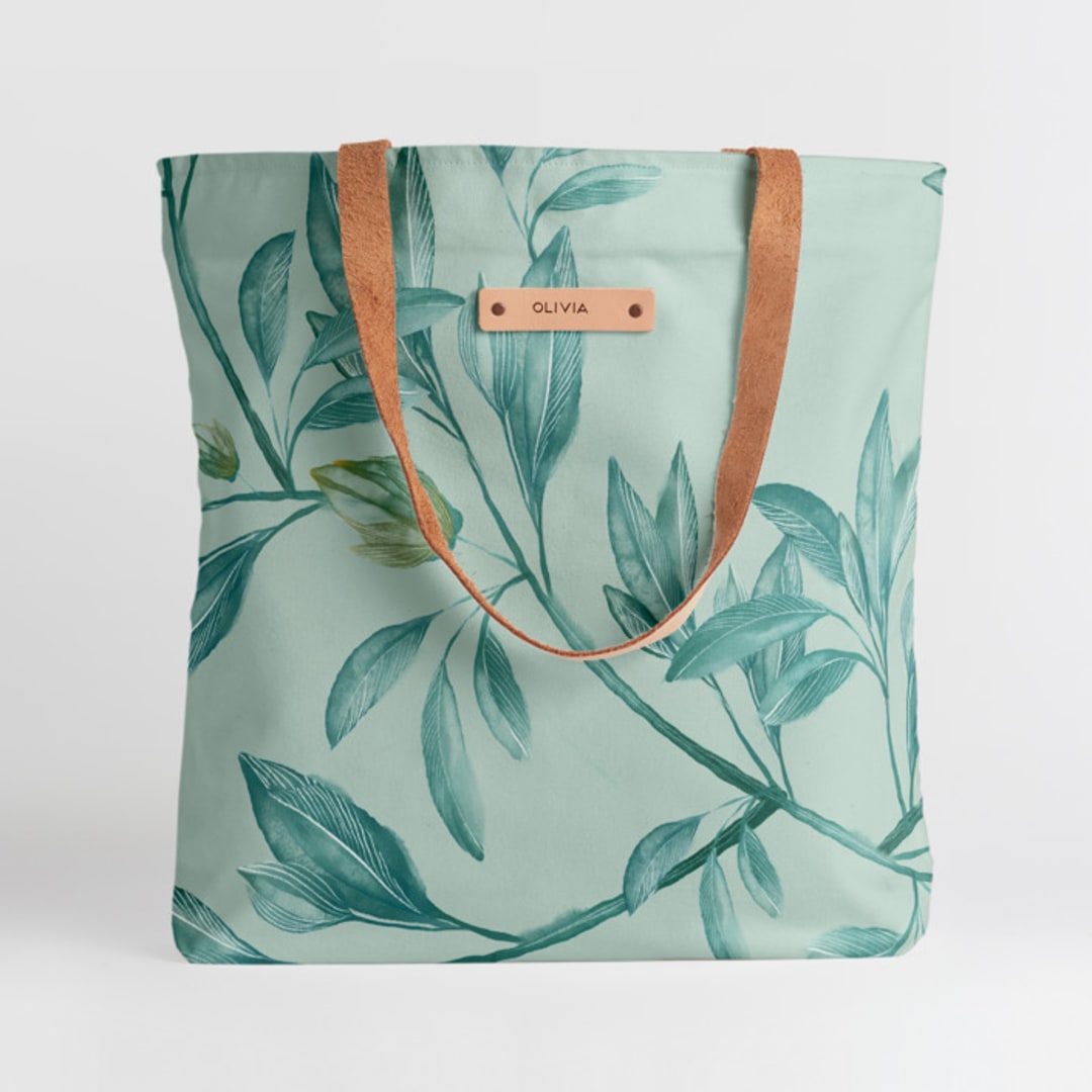 "Botanical greenery" - Snap Tote in Greenery by Lucrecia Caporale - Snap Tote