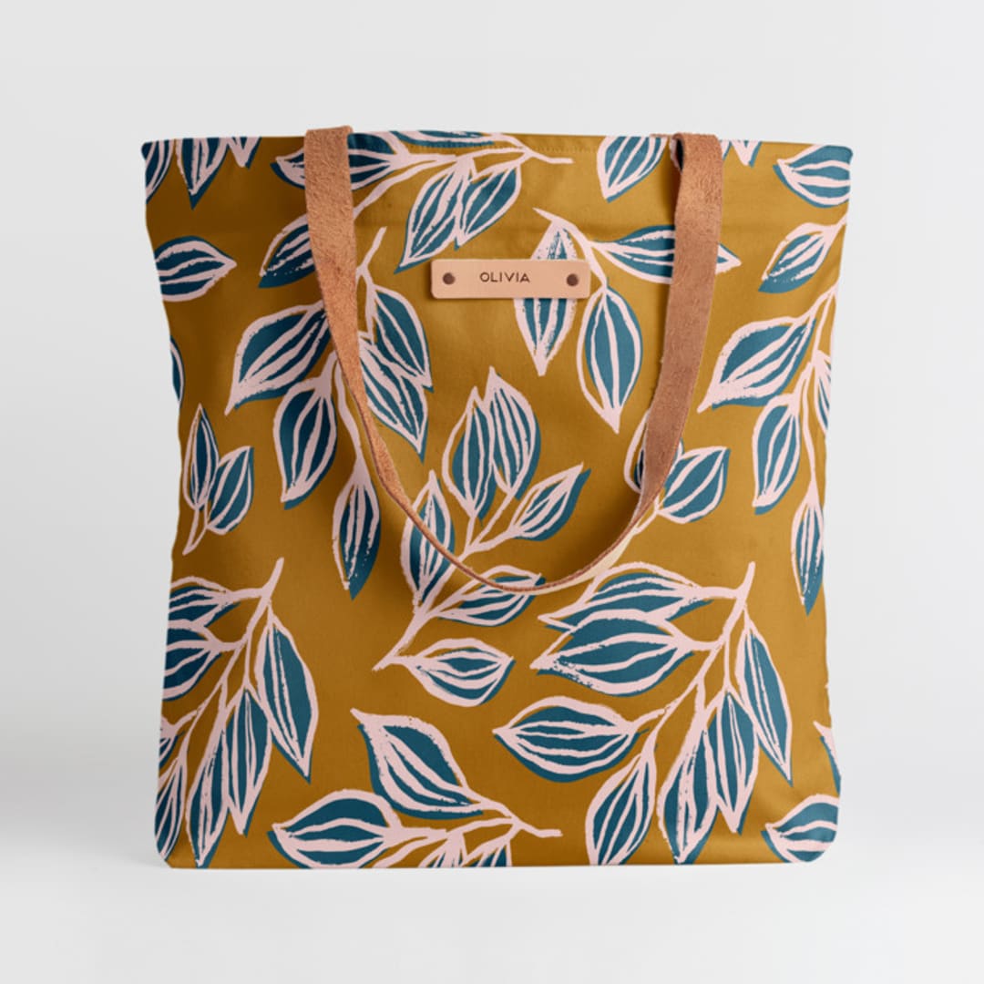 "Wandering" - Snap Tote in Mustard by Alicia Schultz - Snap Tote