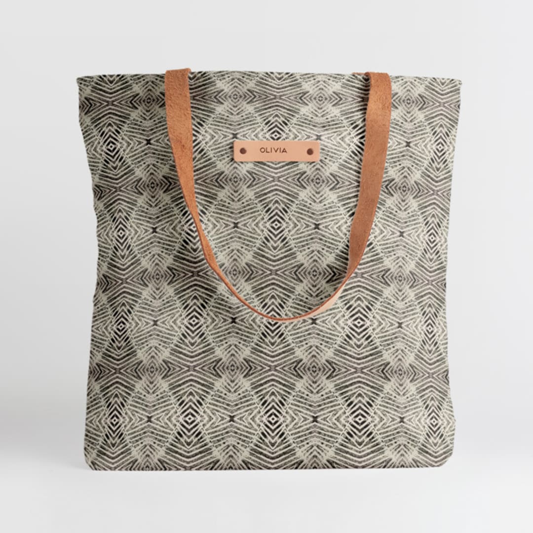 "zigzag" - Snap Tote in Mocha by Miranda Mol - Snap Tote