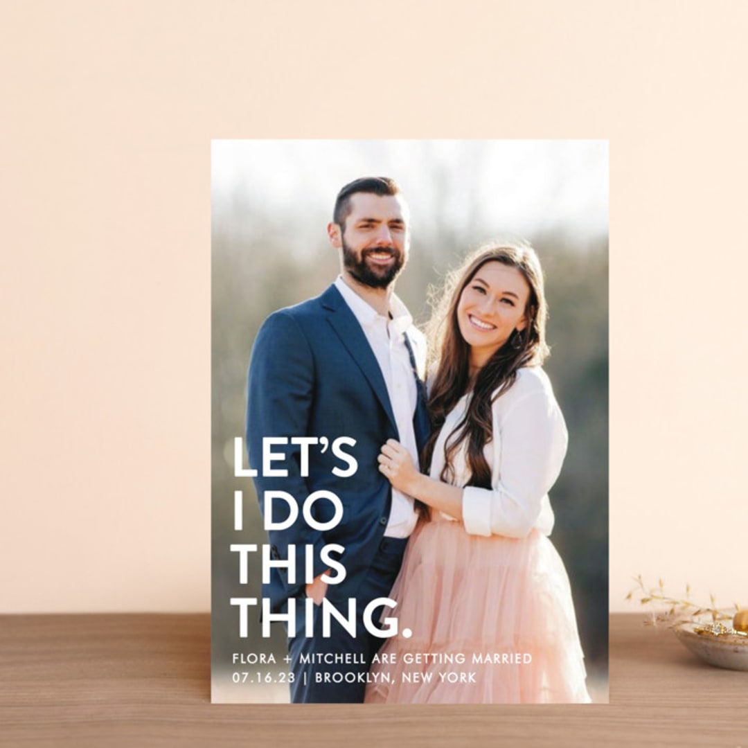 "Let's I Do This Photo" - Save the Dates in Snow by Ellis - Front