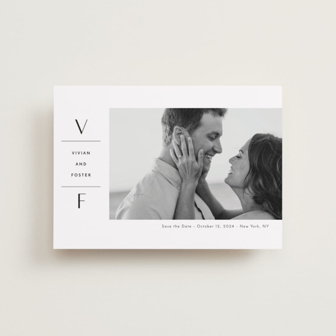"Initial Attraction" - Save the Dates in Ebony by Kaydi Bishop - Front
