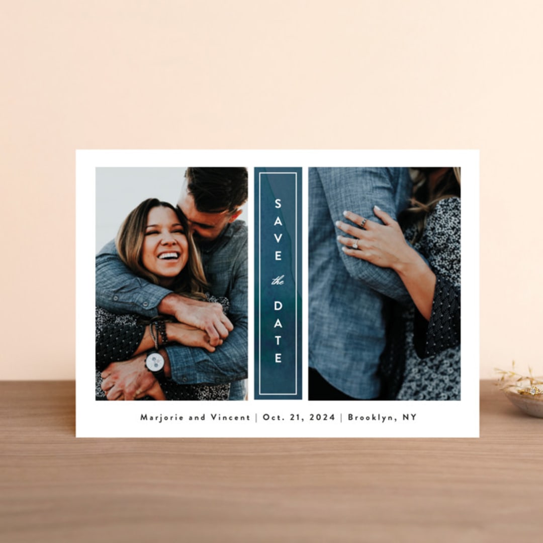 "Romantic Columns" - Save the Dates in Dusty by Jessica Ogden - Front