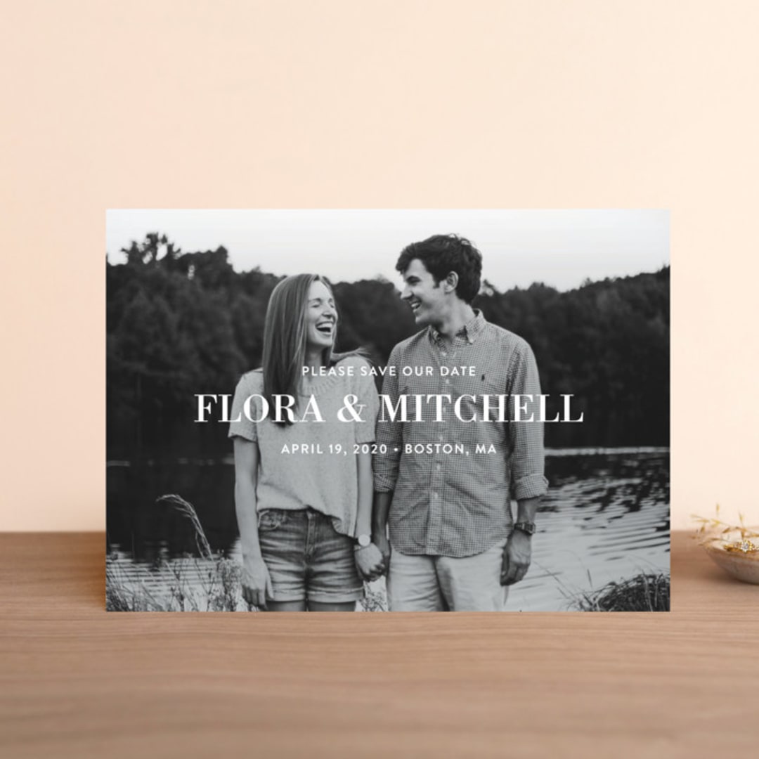 "Subtle Statement" - Save the Dates in Snow by Sandra Picco Design - Front