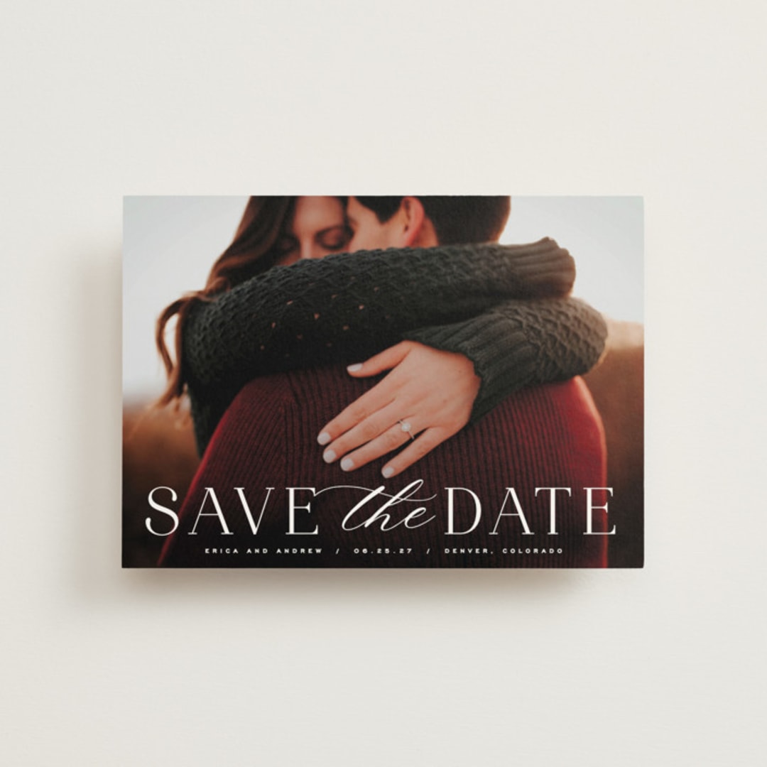 "Classic Serif" - Save the Dates in Dove by Hooray Creative - Front
