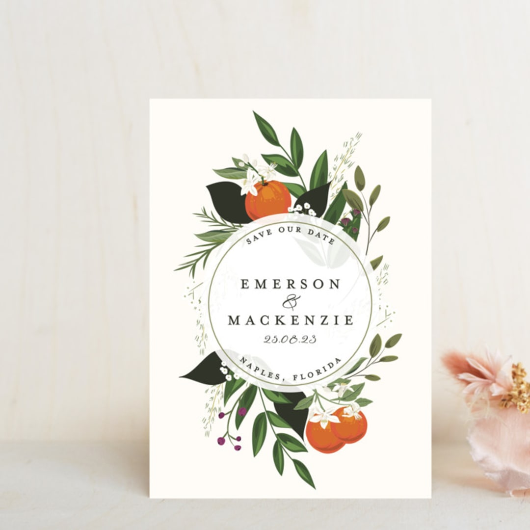 "Orange Blossoms" - Save the Dates in Pearl by Susan Moyal - Front