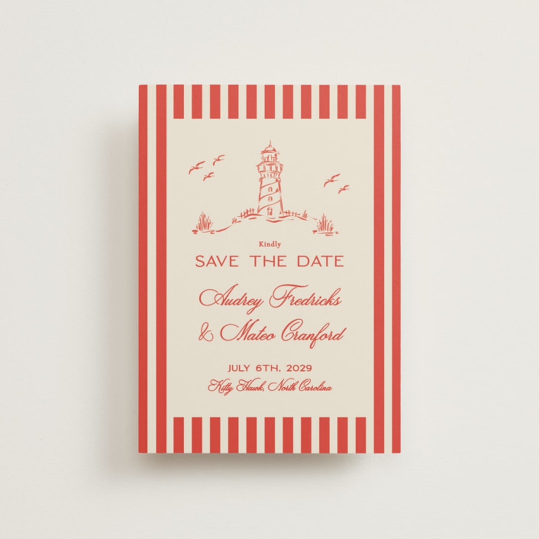 "Kitty Hawk" - Save the Dates in Lobster by Jackie Crawford - Front