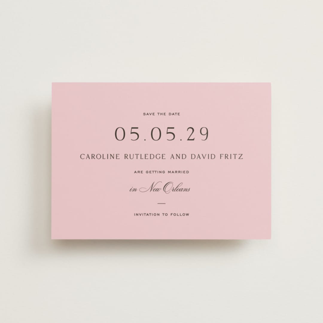 "Nola" - Save the Dates in Peony by Megan Davis - Front