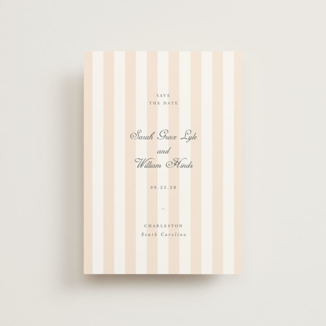 "awning stripe" - Save the Dates in Peach by Sara Hicks Malone - Front