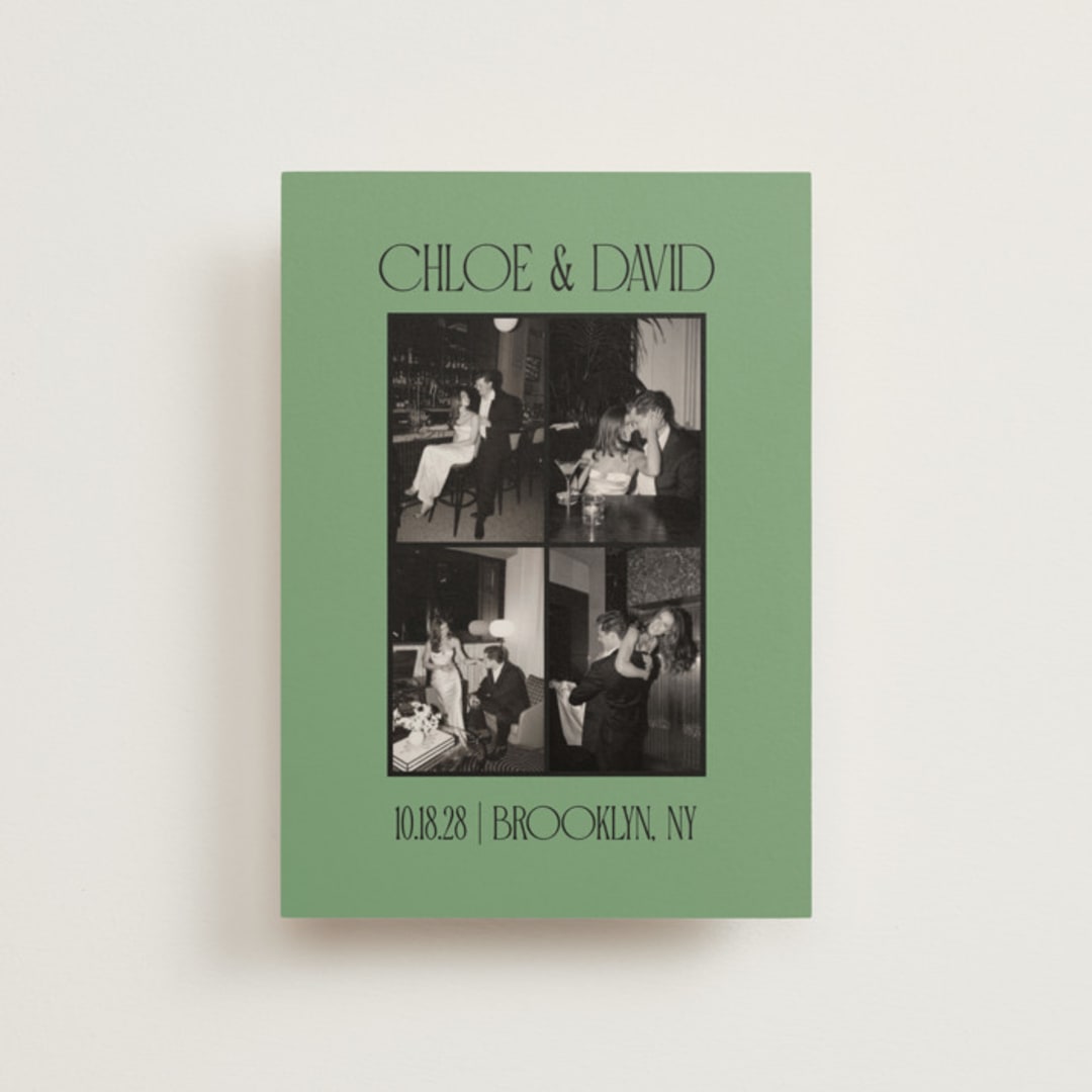 "Quad" - Save the Dates in Jade by Morgan Kendall - Front