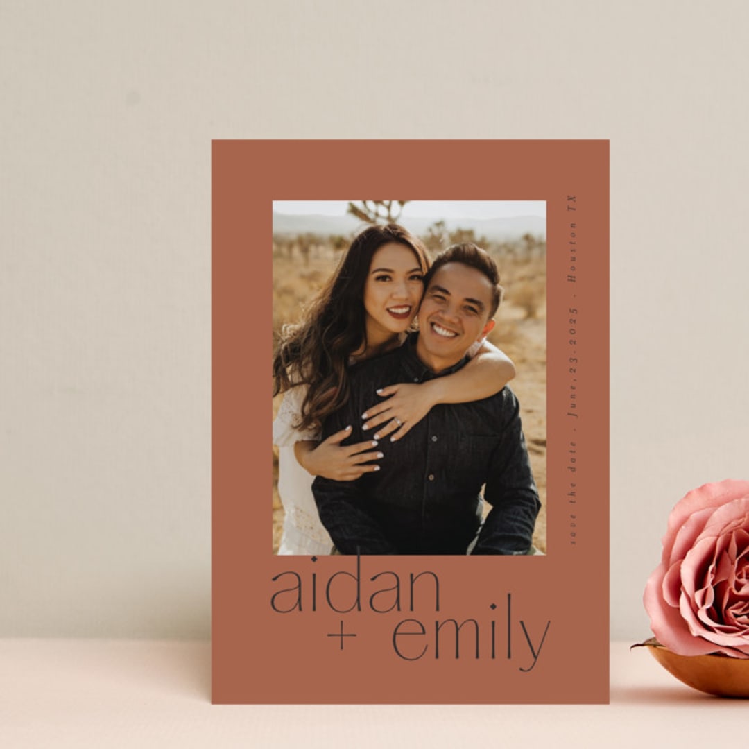 "Names" - Save the Dates in Rust by Itsy Belle Studio - Front