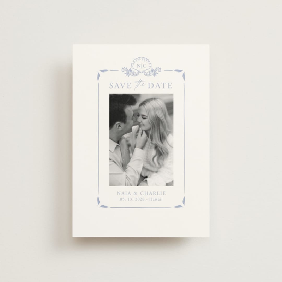 "Ocean Dreams" - Save the Dates in Pale Cerulean by Sabrin Deirani - Front