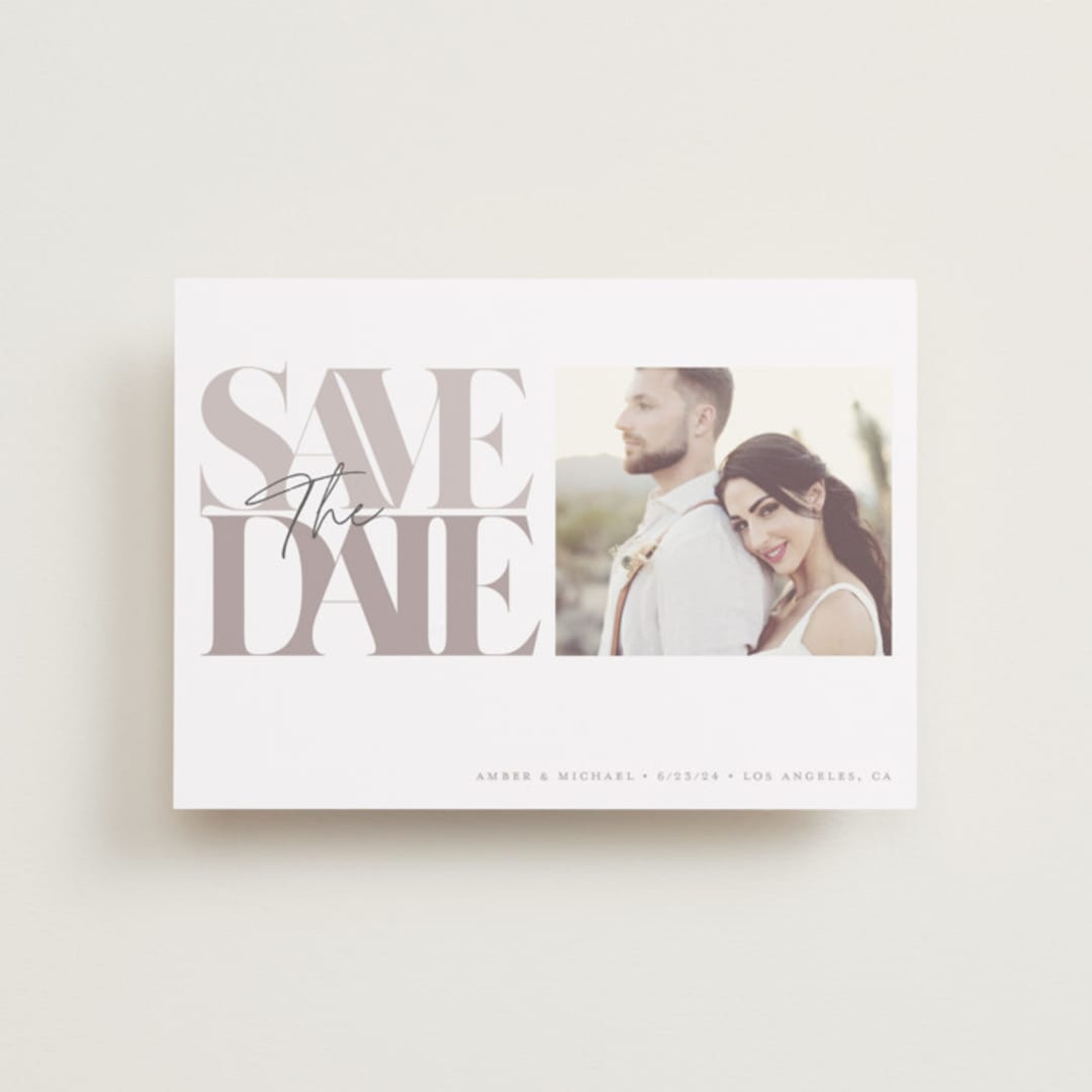 "Serifs" - Save the Dates in Stone by GeekInk Design - Front