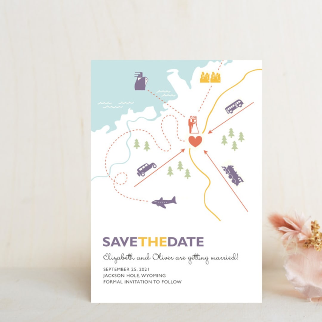 "Destination" - Save the Dates in Lilac Haze by leslie hamer - Front