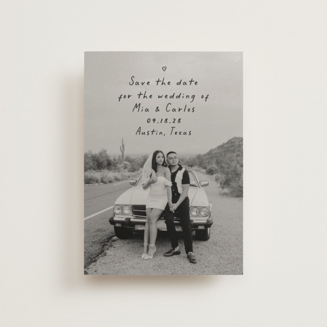 "Noted" - Save the Dates in Noir by Olivia Raufman - Front
