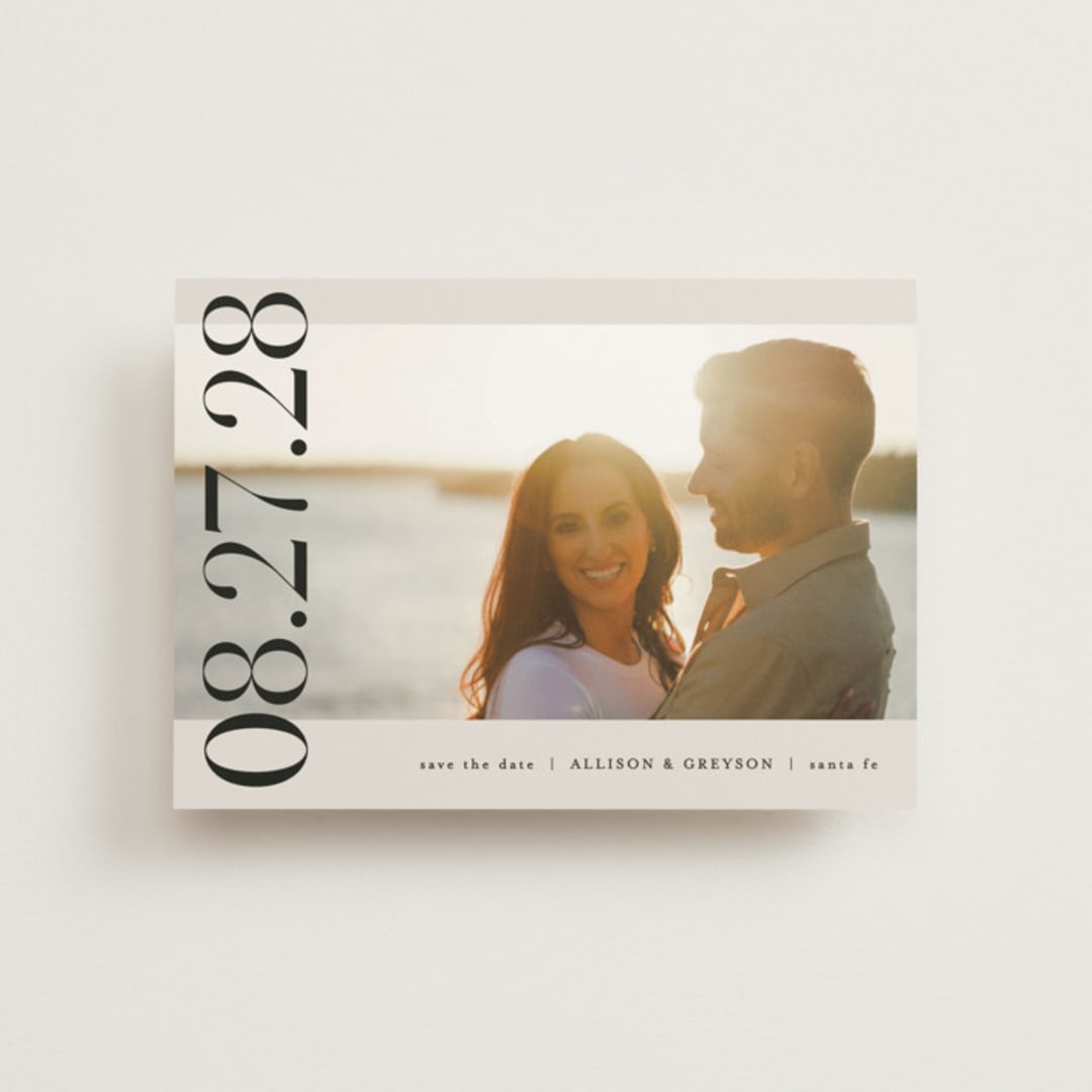 "All Stacked Up" - Save the Dates in Ivory by Pixel and Hank - Front