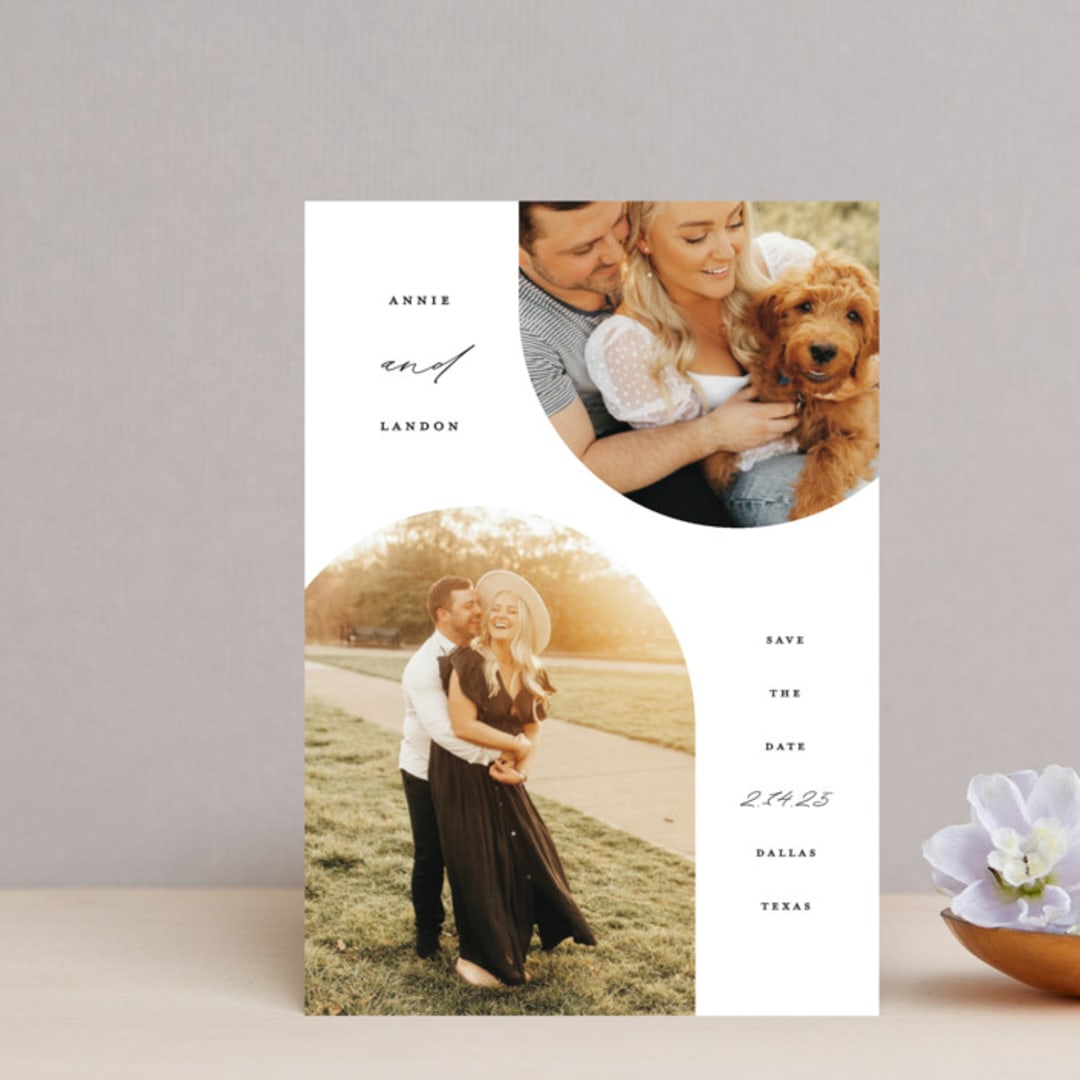 "Arch-y" - Save the Dates in Onyx by Lauren Chism - Front
